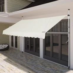 DETEX Store Banne Manuel Rétractable Auvent Balcon Terrasse Marquise Sans Perçage Manivelle Hauteur Réglable Beige, 150cm (de) 9 DETEX Store Banne Manuel Rétractable Auvent Balcon Terrasse Marquise Sans Perçage Manivelle Hauteur Réglable Beige, 150cm (de) -Tente de réception Soldes 20255838 3