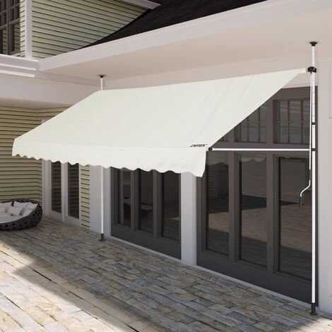 DETEX Store Banne Manuel Rétractable Auvent Balcon Terrasse Marquise Sans Perçage Manivelle Hauteur Réglable Beige, 150cm (de) 5 DETEX Store Banne Manuel Rétractable Auvent Balcon Terrasse Marquise Sans Perçage Manivelle Hauteur Réglable Beige, 150cm (de) - Image 3