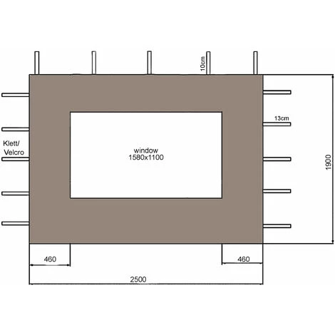 Quick-Star 2 Panneaux Latéraux Avec Fenêtre PE 250x190cm Beige-Gris Pour Gazebo 3x3m 7 Quick-Star 2 Panneaux Latéraux Avec Fenêtre PE 250x190cm Beige-Gris Pour Gazebo 3x3m – Image 5