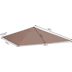 Quick-Star Toit De Rechange Pour Tonnelle De Jardin Gris-beige 3 X 3 M -Tente de réception Soldes 20378562 2