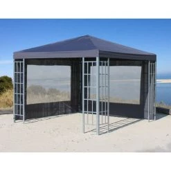 Quick-Star 2 Panneaux Latéraux Avec Fenêtre PE 300x197cm Anthracite Pour Gazebo 3x3m -Tente de réception Soldes 20378970 2