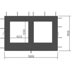 Quick-Star 2 Panneaux Latéraux En PE Avec Fenêtre 300x195cm Pour Pavillon 3x3m Paroi Latérale Anthracite RAL 7012 -Tente de réception Soldes 20379027 3