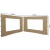 Quick-Star 2 Panneaux Latéraux Avec Fenêtre En PE 300 / 400x195cm Beige Pour Gazebo 3x4m -Tente de réception Soldes 20379076 1