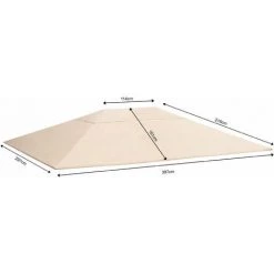 Quick-Star Toit De Remplacement Pour Pavillon De Jardin 3x4m Housse De Remplacement Pour Toit De Pavillon Beige Antique -Tente de réception Soldes 20379208 3