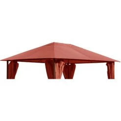Quick-Star Toit De Remplacement Pour Gazebo De Jardin 3x4m Orange-rouge
