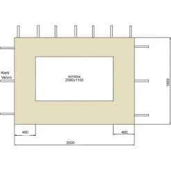 Quick-Star Ensemble Toit De Remplacement Et 2 Panneaux Latéraux Avec Fenêtre En PE Pour Gazebo De Jardin 3x4m Beige -Tente de réception Soldes 20381542 5