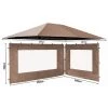 Quick-Star Ensemble Toit De Remplacement Et 2 Panneaux Latéraux Avec Fenêtre En PE Pour Gazebo De Jardin 3x4m Beige-gris -Tente de réception Soldes 20381545 1