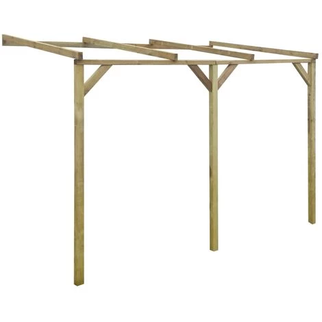 VidaXL Pergola à Appentis Bois 2 X 3 X 2,2 M - Brun 4 VidaXL Pergola à Appentis Bois 2 X 3 X 2,2 M - Brun - Image 2