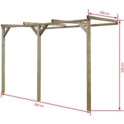 VidaXL Pergola à Appentis Bois 2 X 3 X 2,2 M - Brun 9 VidaXL Pergola à Appentis Bois 2 X 3 X 2,2 M - Brun -Tente de réception Soldes 2042340 4