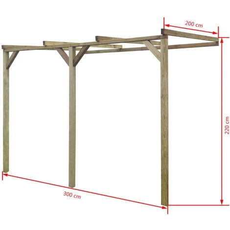 VidaXL Pergola à Appentis Bois 2 X 3 X 2,2 M - Brun 6 VidaXL Pergola à Appentis Bois 2 X 3 X 2,2 M - Brun - Image 4