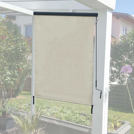 Store Enrouleur Vertical HHG-621, Store Extérieur, Protection Anti-UV 50 ~ 250x100 Cm, Crème -beige 4 Store Enrouleur Vertical HHG-621, Store Extérieur, Protection Anti-UV 50 ~ 250x100 Cm, Crème -beige – Image 2