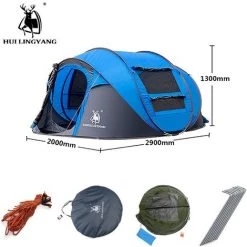 KINGSO 3-4 Personne Automatique Pop Up Tente étanche Portable Camping En Plein Air Randonnée -Tente de réception Soldes 20613777 3