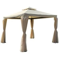 HABITAT ET JARDIN Tonnelle-Pergola En Polyester "Olivia" - 3 X 3 M - Ecru - Ecru.