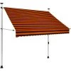 ASUPERMALL Auvent Manuel Retractable 200 Cm Orange Et Marron