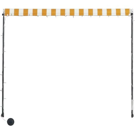 ASUPERMALL Auvent Retractable Avec LED 300x150 Cm Jaune Et Blanc 7 ASUPERMALL Auvent Retractable Avec LED 300x150 Cm Jaune Et Blanc - Image 5