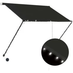 ASUPERMALL Auvent Retractable Avec LED 150x150 Cm Anthracite -Tente de réception Soldes 20850267 3