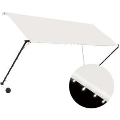 ASUPERMALL Auvent Retractable Avec LED 250x150 Cm Creme