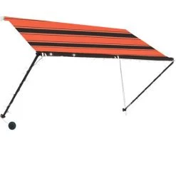 ASUPERMALL Auvent Retractable Avec LED 250x150 Cm Orange Et Marron -Tente de réception Soldes 20850333 3