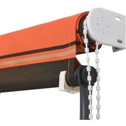 ASUPERMALL Auvent Retractable Avec LED 300x150 Cm Orange Et Marron -Tente de réception Soldes 20850339 2