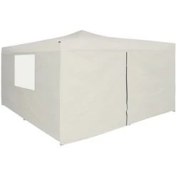 ASUPERMALL Belvedere Pliable Avec 4 Parois 5x5 M Creme -Tente de réception Soldes 20854101 2