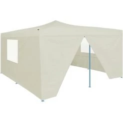 ASUPERMALL Belvedere Pliable Avec 4 Parois 5x5 M Creme -Tente de réception Soldes 20854101 4