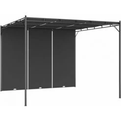 VidaXL Belvédère De Jardin Avec Rideau Latéral 3x3x2,25 M Anthracite - Anthracite