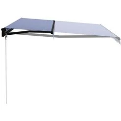 VidaXL Auvent Manuel Rétractable 450x300 Cm Bleu Et Blanc - Bleu -Tente de réception Soldes 21676479 2