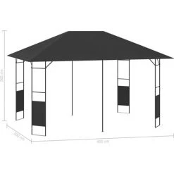 VidaXL Belvédère De Jardin 4x3 M Anthracite 160 G/m² - Anthracite -Tente de réception Soldes 22203104 3