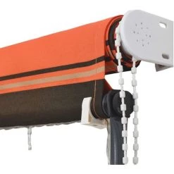 ASUPERMALL Auvent Retractable Avec LED 400x150 Cm Orange Et Marron -Tente de réception Soldes 22620961 5