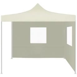 ASUPERMALL Tente Pliable Avec 2 Parois 3 X 3 M Creme -Tente de réception Soldes 22849012 2
