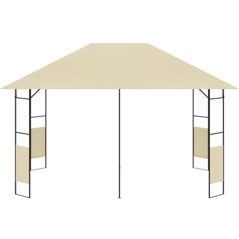 VidaXL Belvédère De Jardin 4x3 M Crème 160 G/m² - Crème 4 VidaXL Belvédère De Jardin 4x3 M Crème 160 G/m² - Crème – Image 2
