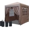 Quick-Star Gazebo Pop-Up 2,5 X 2,5 M Beige Avec Repose-pieds Et 4 Parois Latérales Easy Fastening Avec 2 Fermetures à Glissière -Tente de réception Soldes 22918142 1