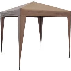 Quick-Star Gazebo Pop-Up 2,5 X 2,5 M Beige Avec Repose-pieds Et 4 Parois Latérales Easy Fastening Avec 2 Fermetures à Glissière -Tente de réception Soldes 22918142 5