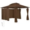 TECTAKE Tonnelle Emine 4 X 3 M - Pergola Jardin, Tonnelle De Jardin, Tente Jardin - Marron