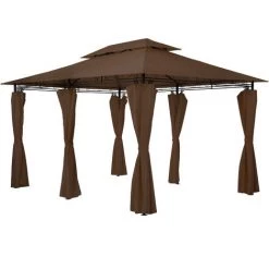 TECTAKE Tonnelle Emine 4 X 3 M - Pergola Jardin, Tonnelle De Jardin, Tente Jardin - Marron 10 TECTAKE Tonnelle Emine 4 X 3 M - Pergola Jardin, Tonnelle De Jardin, Tente Jardin - Marron -Tente de réception Soldes 22927975 4