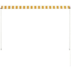 Topdeal Auvent Rétractable 200x150 Cm Jaune Et Blanc -Tente de réception Soldes 22975466 5