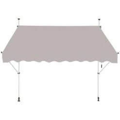 INTEROUGE Store Banne Mobile 2.50m Auvent Avancée De Toit Rétractable Manuel - Taupe