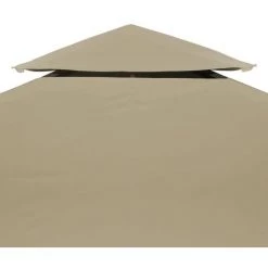 Topdeal Toile Supérieure De Belvédère 2 Niveaux 310 G/m² 4x3 M Taupe -Tente de réception Soldes 23269799 4