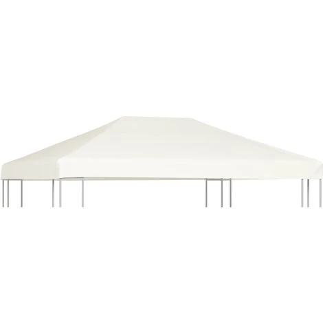Topdeal Toile Supérieure De Belvédère 310 G / M² 4 X 3 M Blanc Crème 3 Topdeal Toile Supérieure De Belvédère 310 G / M² 4 X 3 M Blanc Crème