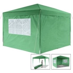 BETTER MAISON Tonelle De Jardin/Tente De Réception Pliante Auvent Avec Sac De Transport 300 X 300 X 260 Cm - Vert - Vert -Tente de réception Soldes 23523696 4