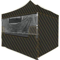 GREADEN Écran Transparent/Bâche Séparative De Protection En PVC Pour Tente/Barnum Pliante ECO/MEDIUM 25/32mm 3x3m Stand/Buvette/Réception/Marché, 100% Imperméable & Résistante, Protection Supplémentaire Noir - Noir