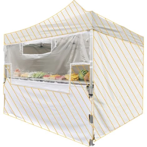 GREADEN Écran Transparent/Bâche Séparative De Protection En PVC Pour Tente/Barnum Pliante LIGHT 30mm 3x3m Stand/Buvette/Réception/Marché, 100% Imperméable & Résistante, Protection Supplémentaire Blanc - Blanc 3 GREADEN Écran Transparent/Bâche Séparative De Protection En PVC Pour Tente/Barnum Pliante LIGHT 30mm 3x3m Stand/Buvette/Réception/Marché, 100% Imperméable & Résistante, Protection Supplémentaire Blanc - Blanc