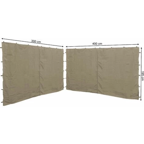Quick-Star 2 Panneaux Latéraux Avec Zip 400/300x197cm Pour Pavillons 3x4m Paroi Latérale Beige RAL 1001 3 Quick-Star 2 Panneaux Latéraux Avec Zip 400/300x197cm Pour Pavillons 3x4m Paroi Latérale Beige RAL 1001