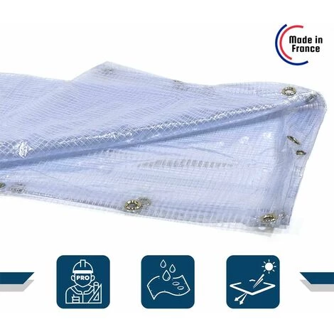 TECPLAST Toile Pergola 2,1x4,5 M 400PR - Bâche Armée Transparente étanche Pour Pergola - Haute Performance - Made In France - Transparente Armée 4 TECPLAST Toile Pergola 2,1x4,5 M 400PR - Bâche Armée Transparente étanche Pour Pergola - Haute Performance - Made In France - Transparente Armée - Image 2