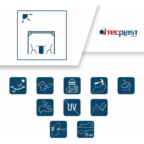 TECPLAST Toile Pergola 2,1x4,5 M 400PR - Bâche Armée Transparente étanche Pour Pergola - Haute Performance - Made In France - Transparente Armée 5 TECPLAST Toile Pergola 2,1x4,5 M 400PR - Bâche Armée Transparente étanche Pour Pergola - Haute Performance - Made In France - Transparente Armée - Image 3