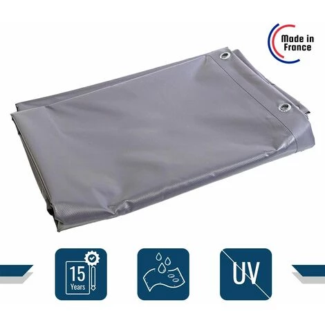 TECPLAST Toile Pergola Grise 2x3 M 900PR - Qualité 15 Ans - Bâche Pergola Ou Tonnelle Idéale Pour Terrasse - Made In France - Grise 4 TECPLAST Toile Pergola Grise 2x3 M 900PR - Qualité 15 Ans - Bâche Pergola Ou Tonnelle Idéale Pour Terrasse - Made In France - Grise – Image 2