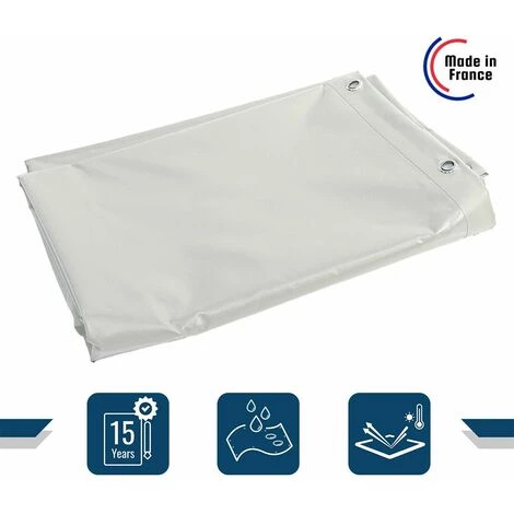 TECPLAST Toile Pergola Blanche 2x3 M Effet Anti-Chaleur 680PR2 - Qualité 15 Ans - Bâche Pergola étanche - Made In France - Blanche 4 TECPLAST Toile Pergola Blanche 2x3 M Effet Anti-Chaleur 680PR2 - Qualité 15 Ans - Bâche Pergola étanche - Made In France - Blanche – Image 2
