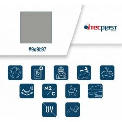 TECPLAST Toile Pergola Grise 8x12 M Effet Anti-Chaleur 680PR2 - Qualité 15 Ans - Bâche Pergola étanche - Made In France - Grise 9 TECPLAST Toile Pergola Grise 8x12 M Effet Anti-Chaleur 680PR2 - Qualité 15 Ans - Bâche Pergola étanche - Made In France - Grise -Tente de réception Soldes 23711115 3