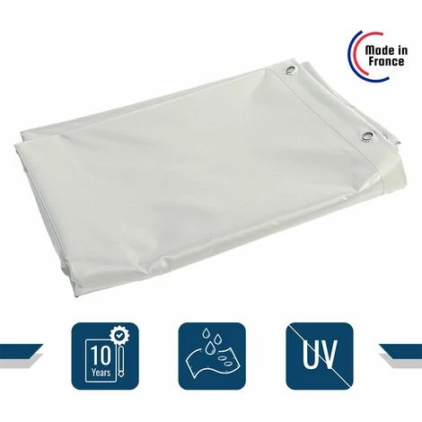 TECPLAST Toile Pergola Blanche 3x5 M 680PR - Qualité 10 Ans - Bâche Pergola Ou Tonnelle étanche Pour Terrasse - Made In France - Blanche 4 TECPLAST Toile Pergola Blanche 3x5 M 680PR - Qualité 10 Ans - Bâche Pergola Ou Tonnelle étanche Pour Terrasse - Made In France - Blanche - Image 2