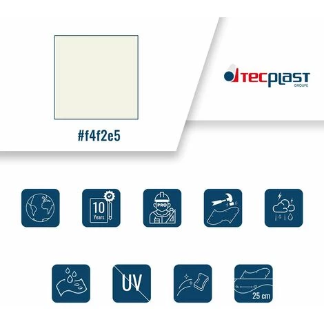 TECPLAST Toile Pergola Blanche 3x5 M 680PR - Qualité 10 Ans - Bâche Pergola Ou Tonnelle étanche Pour Terrasse - Made In France - Blanche 5 TECPLAST Toile Pergola Blanche 3x5 M 680PR - Qualité 10 Ans - Bâche Pergola Ou Tonnelle étanche Pour Terrasse - Made In France - Blanche - Image 3